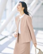 【ドゥクラッセ/DoCLASSE】のスマートツイル・ノーカラーペプラムジャケット ピンクグレージュ|ID: prp329100004920353 ipo3291000000037097819