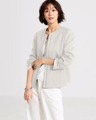 【ドゥクラッセ/DoCLASSE】のスマートツイル・ノーカラーペプラムジャケット ライトグレー|ID: prp329100004920353 ipo3291000000037097820