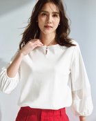 【ドゥクラッセ/DoCLASSE】のパールキーネック/7分袖・ドゥクラッセTシャツ ホワイト|ID: prp329100004920355 ipo3291000000037255718