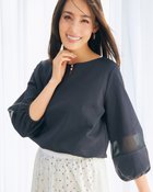 【ドゥクラッセ/DoCLASSE】のパールキーネック/7分袖・ドゥクラッセTシャツ ミッドナイトブルー|ID: prp329100004920355 ipo3291000000037255721