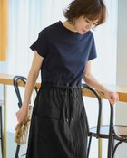 【ドゥクラッセ/DoCLASSE】の異素材コンビ・カーゴワンピース 人気、トレンドファッション・服の通販 founy(ファニー) ファッション Fashion レディースファッション Fashion for Women ワンピース Dresses 人気 Popular, Best Seller thumbnail ネイビー&times;ブラック|ID: prp329100004920360 ipo3291000000036913969