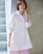 【ドゥクラッセ/DoCLASSE】のラメストライプ・スキッパーロングシャツ ホワイト・パターン|ID: prp329100004920362 ipo3291000000037255727