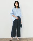 【ドゥクラッセ/DoCLASSE】のドライタッチ・サイドシームバレルパンツ 人気、トレンドファッション・服の通販 founy(ファニー) ファッション Fashion レディースファッション Fashion for Women パンツ Pants & Trousers ギャザー Gathered, Ruffled ストライプ Stripe, Striped Pattern ストレッチ Stretch, Stretchy Fabric ストーン Stone, Gem-Like トレンド Trend, Trending Now 定番 Standard, Basic Item フォルム Silhouette, Form フラップ Flap, Flap Pocket プリント Print, Printed Pattern ループ Loop, Loop Knit 夏 Summer エレガント 上品 Elegant thumbnail ネイビーストライプ|ID: prp329100004920368 ipo3291000000036914010