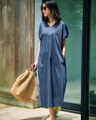 【ドゥクラッセ/DoCLASSE】のコットンスムース・ギャザー袖Aラインワンピ ブルー|ID: prp329100004920377 ipo3291000000037255758
