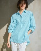 【ドゥクラッセ/DoCLASSE】のラメストライプ・フリルロングシャツ グリーン・パターン|ID: prp329100004920388 ipo3291000000036914142