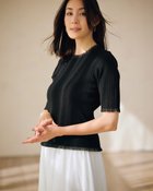 【ドゥクラッセ/DoCLASSE】のランダムリブ・異素材プルオーバーニット 人気、トレンドファッション・服の通販 founy(ファニー) ファッション Fashion レディースファッション Fashion for Women トップス・カットソー Cut & Sew Tops ニット Knit Tops & Sweaters カジュアルプルオーバー・ニットトップス Pullovers & Knit Tops / Casual Pullovers シアー Sheer, See-Through ストレッチ Stretch, Stretchy Fabric セーター Sweater, Knitwear フリル Frill, Ruffle ランダム Random, Irregular エレガント 上品 Elegant thumbnail ブラック|ID: prp329100004920395 ipo3291000000036914180