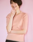 【ドゥクラッセ/DoCLASSE】のランダムリブ・異素材プルオーバーニット ソフトピンク|ID: prp329100004920395 ipo3291000000037245405