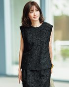 【ドゥクラッセ/DoCLASSE】のフラワージャカード・ノースリーブブラウス ブラック|ID: prp329100004920416 ipo3291000000037093192