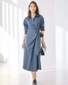 【ドゥクラッセ/DoCLASSE】のとろみサキソニー・ラップ風ワンピース ブルー|ID: prp329100004920417 ipo3291000000037245412
