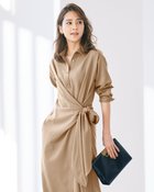 【ドゥクラッセ/DoCLASSE】のとろみサキソニー・ラップ風ワンピース ベージュ|ID: prp329100004920417 ipo3291000000037245414