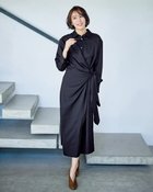 【ドゥクラッセ/DoCLASSE】のとろみサキソニー・ラップ風ワンピース ミッドナイトブルー|ID: prp329100004920417 ipo3291000000037245416