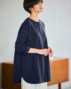 【ドゥクラッセ/DoCLASSE】の起毛ダブルフェイス・サイドボタンロングトップス ミッドナイトブルー|ID: prp329100004920438 ipo3291000000037093200