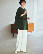 【ドゥクラッセ/DoCLASSE】の起毛ダブルフェイス・サイドボタンロングトップス ダークグリーン|ID: prp329100004920438 ipo3291000000037093201