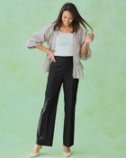 【ドゥクラッセ/DoCLASSE】のリネン混オックス・ワイドストレート/75cm 人気、トレンドファッション・服の通販 founy(ファニー) ファッション Fashion レディースファッション Fashion for Women パンツ Pants & Trousers リネン Linen, Linen Fabric thumbnail ブラック|ID: prp329100004920442 ipo3291000000036914434