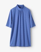 【ドゥクラッセ/DoCLASSE】のUVスラブ・ギャザーハイネックブラウスN/5分袖 ブルー|ID: prp329100004920443 ipo3291000000037255836
