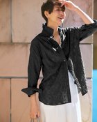 【ドゥクラッセ/DoCLASSE】のコットンボイル・ペイズリー刺しゅうシャツ ブラック|ID: prp329100004920448 ipo3291000000037097843