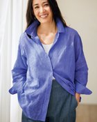 【ドゥクラッセ/DoCLASSE】のコットンボイル・ペイズリー刺しゅうシャツ ブルー|ID: prp329100004920448 ipo3291000000037097845