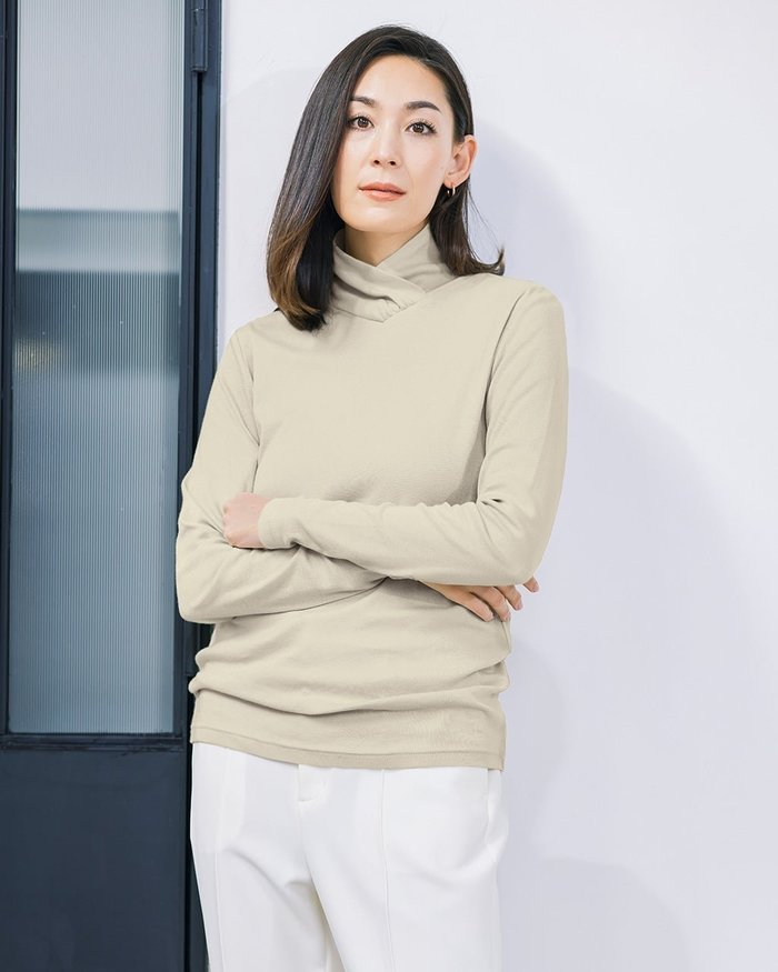 【ドゥクラッセ/DoCLASSE】のコットンガーゼ・クロスハイネック インテリア・キッズ・メンズ・レディースファッション・服の通販 founy(ファウニー) https://founy.com/ ファッション Fashion レディースファッション Fashion for Women トップス・カットソー Cut & Sew Tops シャツ・ブラウス・オフィスカジュアル Elegant Blouses & Button-Ups ロングTシャツ・Tシャツ Longline T-Shirts & Tees カットソー・ベーシックTシャツ Cut-and-Sewn Tops / Stretch Tees & Basics おすすめ Recommended / Our Picks インナー Innerwear カットソー Cut and Sewn Top ハイネック High Neck, Mock Neck |ID: prp329100004920458 ipo3291000000037245431