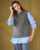 【ドゥクラッセ/DoCLASSE】のストレッチタム・ファネルネックニットベスト チャコール|ID: prp329100004920464 ipo3291000000037097850