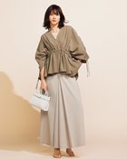 【ドゥクラッセ/DoCLASSE】のリネンストレッチ・タックバギーパンツ グレーベージュ|ID: prp329100004920466 ipo3291000000037140045