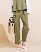 【ドゥクラッセ/DoCLASSE】のコットンダブルクロス・タックカーゴパンツ カーキ|ID: prp329100004920471 ipo3291000000036914607