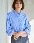 【ドゥクラッセ/DoCLASSE】のスタンドフリル・比翼ブラウス 人気、トレンドファッション・服の通販 founy(ファニー) ファッション Fashion レディースファッション Fashion for Women トップス・カットソー Cut & Sew Tops シャツ・ブラウス・オフィスカジュアル Elegant Blouses & Button-Ups ジャケット Jacket, Outerwear スタンド Stand Collar, Upright Stand スリーブ Sleeve, Long Sleeve / Short Sleeve フォルム Silhouette, Form フリル Frill, Ruffle フロント Front, Front Design ブロード Broadcloth, Fine Cotton エレガント 上品 Elegant thumbnail ブルーストライプ|ID: prp329100004920475 ipo3291000000036914628