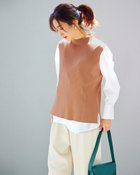 【ドゥクラッセ/DoCLASSE】のリブニット・ボトルネックベスト シナモン|ID: prp329100004920487 ipo3291000000037191716