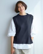 【ドゥクラッセ/DoCLASSE】のリブニット・ボトルネックベスト ミッドナイトブルー|ID: prp329100004920487 ipo3291000000037191719