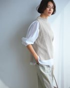 【ドゥクラッセ/DoCLASSE】のリブニット・ボトルネックベスト ライトグレー|ID: prp329100004920487 ipo3291000000037191721