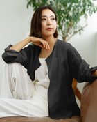 【ドゥクラッセ/DoCLASSE】のシアーラミー・ノーカラージャケット 人気、トレンドファッション・服の通販 founy(ファニー) ファッション Fashion レディースファッション Fashion for Women アウター Coat / Outerwear Collection レディースジャケット・軽アウター Jackets ノーカラージャケット / シンプル上品コーデ Collarless Jackets ジャケット Jacket, Outerwear ドレープ Drape, Draping Fabric リボン Ribbon, Bow 人気 Popular, Best Seller 夏 Summer 秋 Autumn thumbnail ブラック|ID: prp329100004920496 ipo3291000000036914773