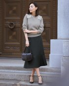 【ドゥクラッセ/DoCLASSE】のスマートツイル・裾ペプラムスカート 人気、トレンドファッション・服の通販 founy(ファニー) ファッション Fashion レディースファッション Fashion for Women スカート Skirts セレモニー Ceremony チェック Check, Plaid, Tartan フェミニン Feminine, Girly ペプラム Peplum, Flared Hem エレガント 上品 Elegant thumbnail ダークチャコール|ID: prp329100004920500 ipo3291000000036914804