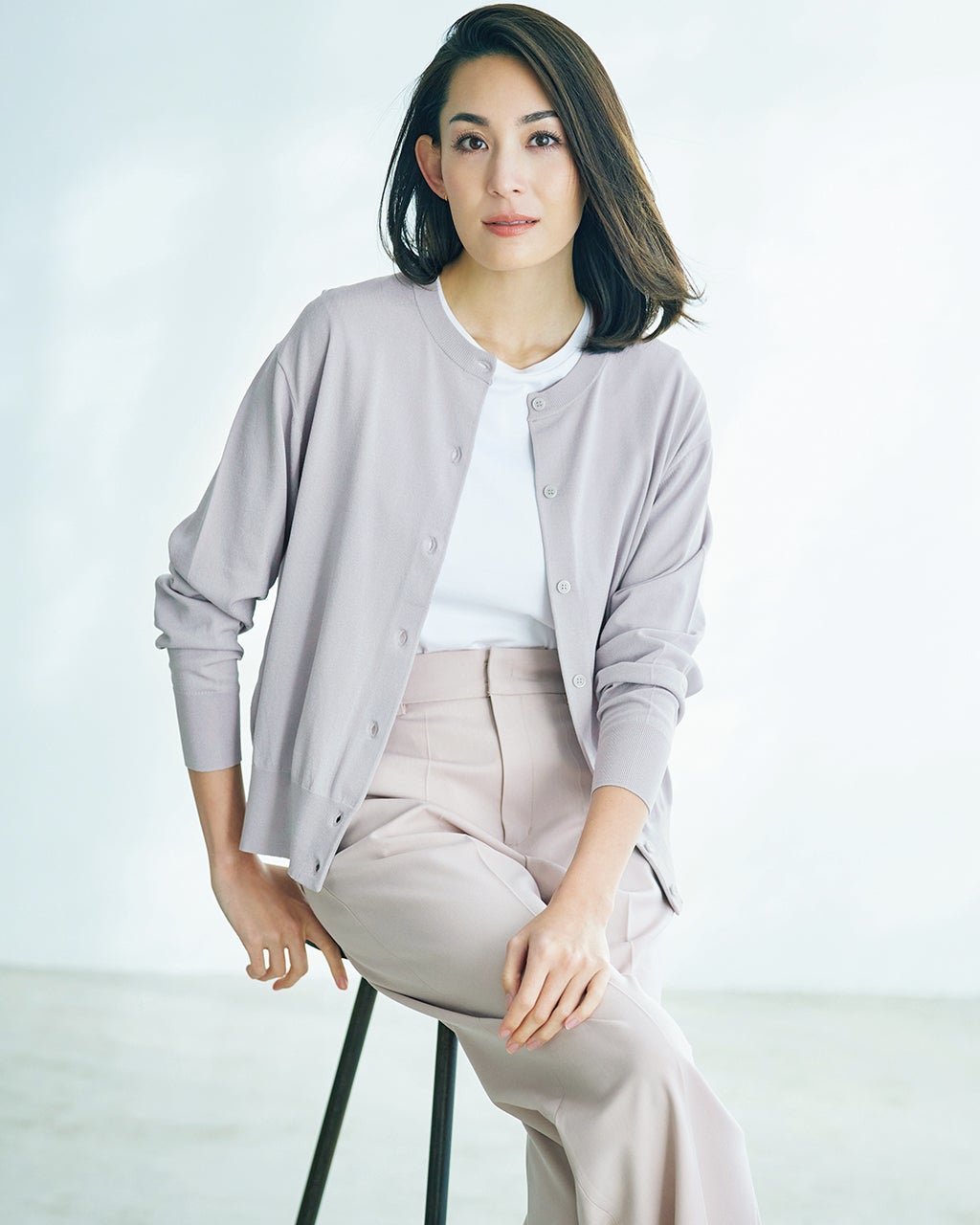 【ドゥクラッセ/DoCLASSE】のUVニット・ミニマルクルーカーディガン 人気、トレンドファッション・服の通販 founy(ファニー) 　ファッション　Fashion　レディースファッション　Fashion for Women　トップス・カットソー　Cut & Sew Tops　ニット　Knit Tops & Sweaters　カーディガン・羽織り　Layered Style Cardigans　おすすめ　Recommended / Our Picks　なめらか　Smooth, Silky Texture　カーディガン　Cardigan, Knitwear　エレガント 上品　Elegant　洗える　Machine Washable　 other-1|ID: prp329100004920532 ipo3291000000037023837