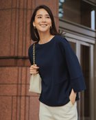 【ドゥクラッセ/DoCLASSE】の起毛ダブルフェイス・切替ボートネックトップス ミッドナイトブルー|ID: prp329100004920534 ipo3291000000037191794