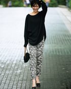 【ドゥクラッセ/DoCLASSE】のミラクルストレッチ・レギンスパンツ ホワイトxブラック|ID: prp329100004920540 ipo3291000000037245526