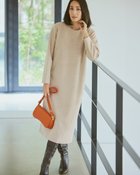 【ドゥクラッセ/DoCLASSE】のウール混ジャージー・ヘリンボーンワンピース ベージュ・パターン|ID: prp329100004920550 ipo3291000000037101810