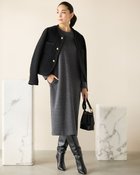 【ドゥクラッセ/DoCLASSE】のウール混ジャージー・ヘリンボーンワンピース ブラックパターン|ID: prp329100004920550 ipo3291000000037245557