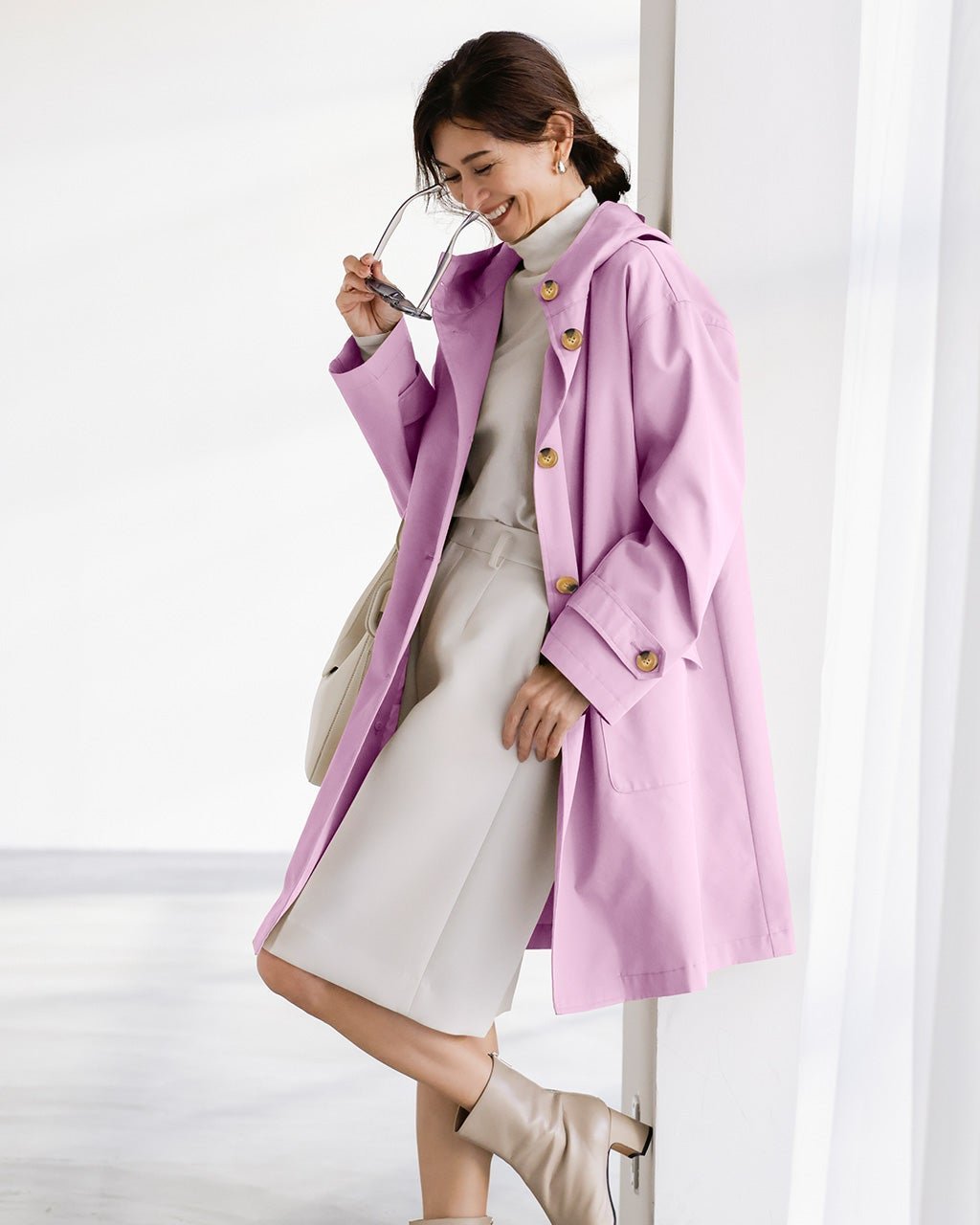 【ドゥクラッセ/DoCLASSE】のコットン混・ライナー付きフードコート インテリア・キッズ・メンズ・レディースファッション・服の通販 founy(ファニー) 　ファッション　Fashion　レディースファッション　Fashion for Women　アウター　Coat / Outerwear Collection　コート・ロングコート・ピーコート　Long Coats, Peacoats & More　ライナー　Liner, Inner Layer　ピンク|ID: prp329100004920569 ipo3291000000036915248