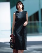 【ドゥクラッセ/DoCLASSE】のリーフ柄刺しゅう・コットンサックワンピース ダークネイビー|ID: prp329100004920616 ipo3291000000037235051