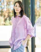 【ドゥクラッセ/DoCLASSE】のシアーラミー・ピンタックレースロングシャツ ライラック|ID: prp329100004920622 ipo3291000000037097896