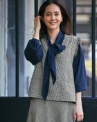 【ドゥクラッセ/DoCLASSE】のグレンチェック・フリンジベスト ブラックパターン|ID: prp329100004920626 ipo3291000000036915586