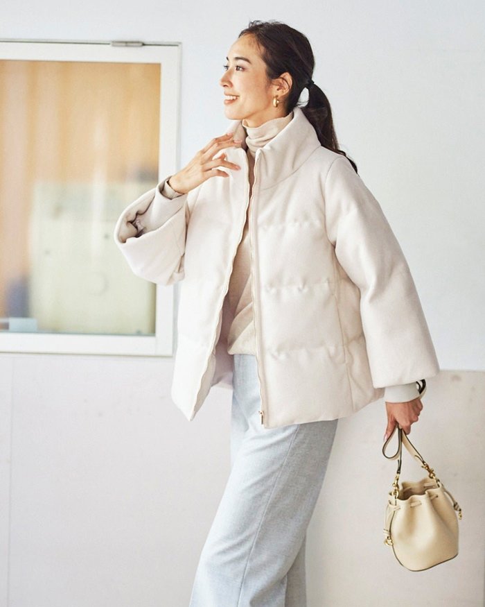 【ドゥクラッセ/DoCLASSE】のウールライク・ダウンジャケット インテリア・キッズ・メンズ・レディースファッション・服の通販 founy(ファニー) https://founy.com/ ファッション Fashion レディースファッション Fashion for Women アウター Coat / Outerwear Collection レディースジャケット・軽アウター Jackets ショート Short, Short Length ジャケット Jacket, Outerwear スタンド Stand Collar, Upright Stand ダウン Down, Puffer バランス Balance, Style Balance ワイド Wide, Wide Fit 防寒 Cold Protection, Winter-Ready |ID: prp329100004920631 ipo3291000000037191950