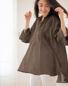 【ドゥクラッセ/DoCLASSE】のコットン混ボイル・ピンタックブラウス 人気、トレンドファッション・服の通販 founy(ファニー) ファッション Fashion レディースファッション Fashion for Women トップス・カットソー Cut & Sew Tops シャツ・ブラウス・オフィスカジュアル Elegant Blouses & Button-Ups スタンド Stand Collar, Upright Stand スリーブ Sleeve, Long Sleeve / Short Sleeve チュニック Tunic, Long Top フレア Flare, Flared ロマンティック Romantic, Feminine Style 人気 Popular, Best Seller thumbnail ダークブラウン|ID: prp329100004920636 ipo3291000000036915630