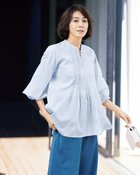 【ドゥクラッセ/DoCLASSE】のコットン混ボイル・ピンタックブラウス 人気、トレンドファッション・服の通販 founy(ファニー) ファッション Fashion レディースファッション Fashion for Women トップス・カットソー Cut & Sew Tops シャツ・ブラウス・オフィスカジュアル Elegant Blouses & Button-Ups スタンド Stand Collar, Upright Stand スリーブ Sleeve, Long Sleeve / Short Sleeve チュニック Tunic, Long Top フレア Flare, Flared ロマンティック Romantic, Feminine Style 人気 Popular, Best Seller thumbnail アイスブルー|ID: prp329100004920636 ipo3291000000036915635