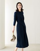 【ドゥクラッセ/DoCLASSE】のドレープジャージー・ツイストワンピース ミッドナイトブルー|ID: prp329100004920668 ipo3291000000037101907