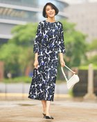 【ドゥクラッセ/DoCLASSE】のドレープジャージー・ツイストワンピース ネイビーパターン|ID: prp329100004920668 ipo3291000000037101910