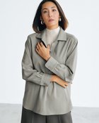 【ドゥクラッセ/DoCLASSE】の微起毛サキソニー・スキッパーシャツ 人気、トレンドファッション・服の通販 founy(ファニー) ファッション Fashion レディースファッション Fashion for Women トップス・カットソー Cut & Sew Tops シャツ・ブラウス・オフィスカジュアル Elegant Blouses & Button-Ups スキッパー Skipper, Open Collar ドット Polka Dot, Dot Pattern メタル Metal, Metal Parts ロング Long, Long-Length thumbnail ライトグレー|ID: prp329100004920670 ipo3291000000036915824