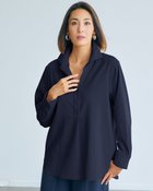 【ドゥクラッセ/DoCLASSE】の微起毛サキソニー・スキッパーシャツ 人気、トレンドファッション・服の通販 founy(ファニー) ファッション Fashion レディースファッション Fashion for Women トップス・カットソー Cut & Sew Tops シャツ・ブラウス・オフィスカジュアル Elegant Blouses & Button-Ups スキッパー Skipper, Open Collar ドット Polka Dot, Dot Pattern メタル Metal, Metal Parts ロング Long, Long-Length thumbnail ミッドナイトブルー|ID: prp329100004920670 ipo3291000000036915826