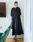 【ドゥクラッセ/DoCLASSE】のサキソニー・バンドカラーシャツワンピース ミッドナイトブルー|ID: prp329100004920697 ipo3291000000036915992