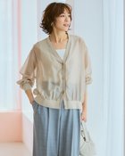 【ドゥクラッセ/DoCLASSE】の異素材コンビ・シアーカーディガン ライトベージュ|ID: prp329100004920711 ipo3291000000037097917