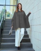 【ドゥクラッセ/DoCLASSE】の片畦編み・ニットポンチョ グレー|ID: prp329100004920712 ipo3291000000036916082